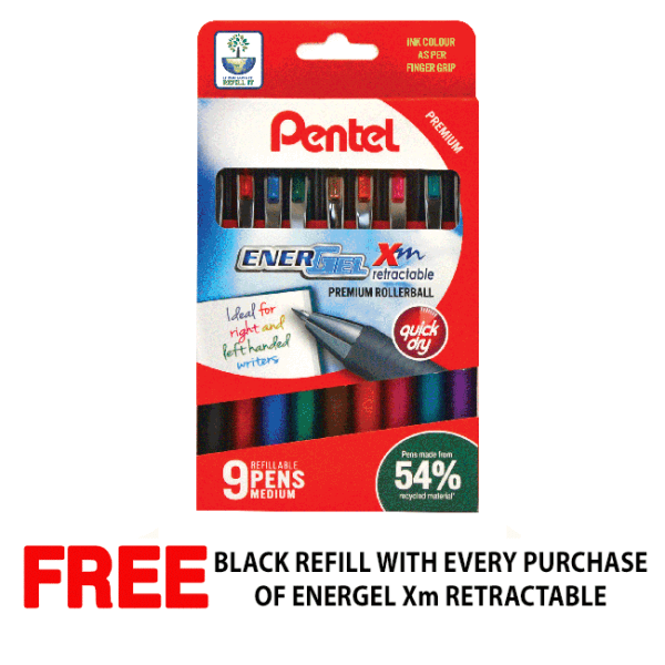 Pentel EnerGel Xm Retractable Rollerball 0.7mm YBL77/9-M