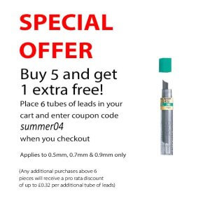 Pentel Super Hi-Polymer - 0.7mm tube of 12 leads 50