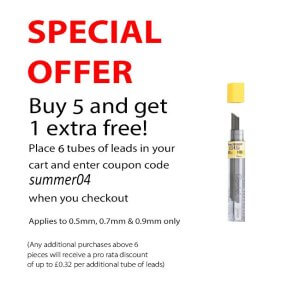 Pentel Super Hi-Polymer - 0.9mm tube of 15 leads 50-9