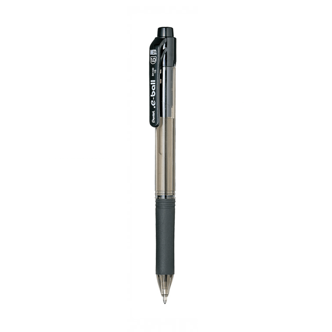 Black Pack of 12 Pens Pentel 1.0 mm Tip E-Ball Retractable Ballpoint Pen 