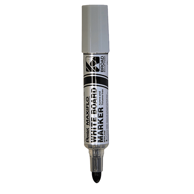 Pentel Maxiflo Broad Point Liquid Ink Dry Wipe Marker MWL5W