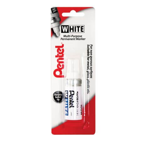 Pentel White Marker Bullet Point single blister card X100W