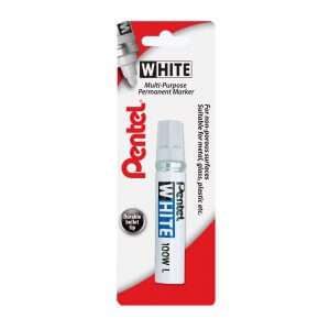 Pentel White Marker Chisel Tip single blister card X100WL