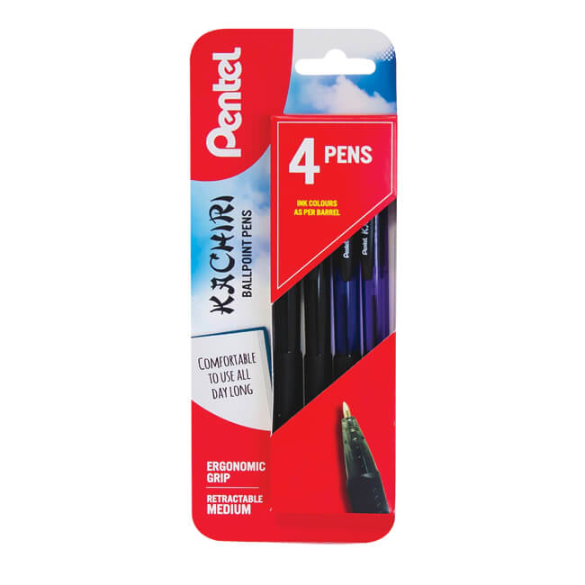 Pentel Kachiri Ballpoint 4 pack XBK450/4-AACV