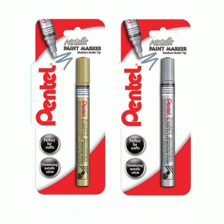 Pentel Metallic Paint Marker Medium Bullet Point single blister card XMMP10