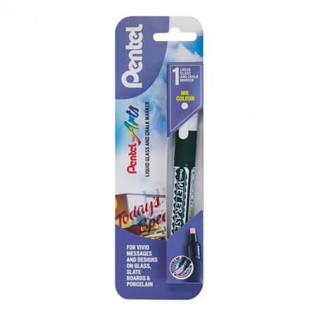 Pentel Liquid Glass & Chalk Marker standard tip single pack XSMW26-W