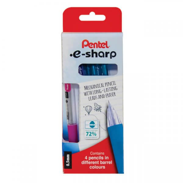 Pentel e-Sharp Mechanical Pencil 4-piece wallet YAZ125/4-M