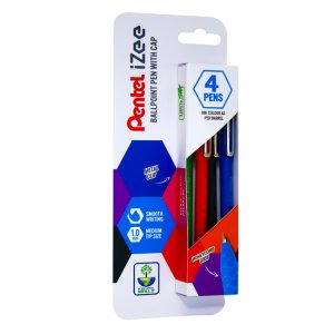 Pentel iZee Cap-Style 4-piece cardboard wallet YBX460/4-M