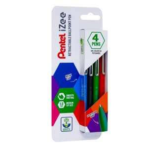 Pentel iZee Retractable 4-piece cardboard wallet XBX470/4-M