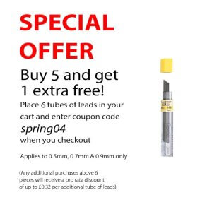 Pentel Super Hi-Polymer - 0.9mm tube of 15 leads 50-9