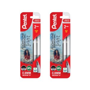 Pentel Floatune Retractable Rollerball 0.8mm 2-piece cardboard wallet XBY208